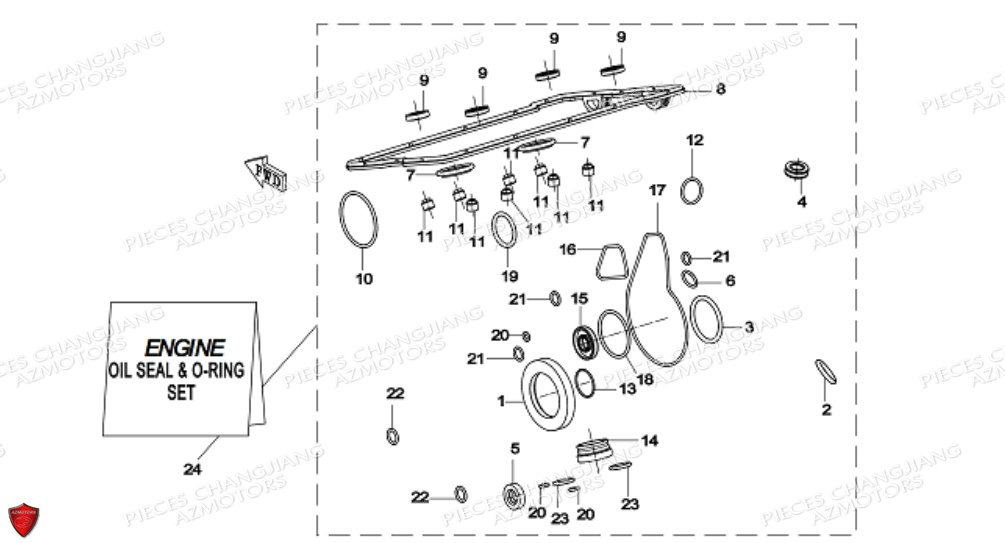 POCHETTE DE JOINTS PSY ET TORIQUE pour DYNASTY CJ 650 E5