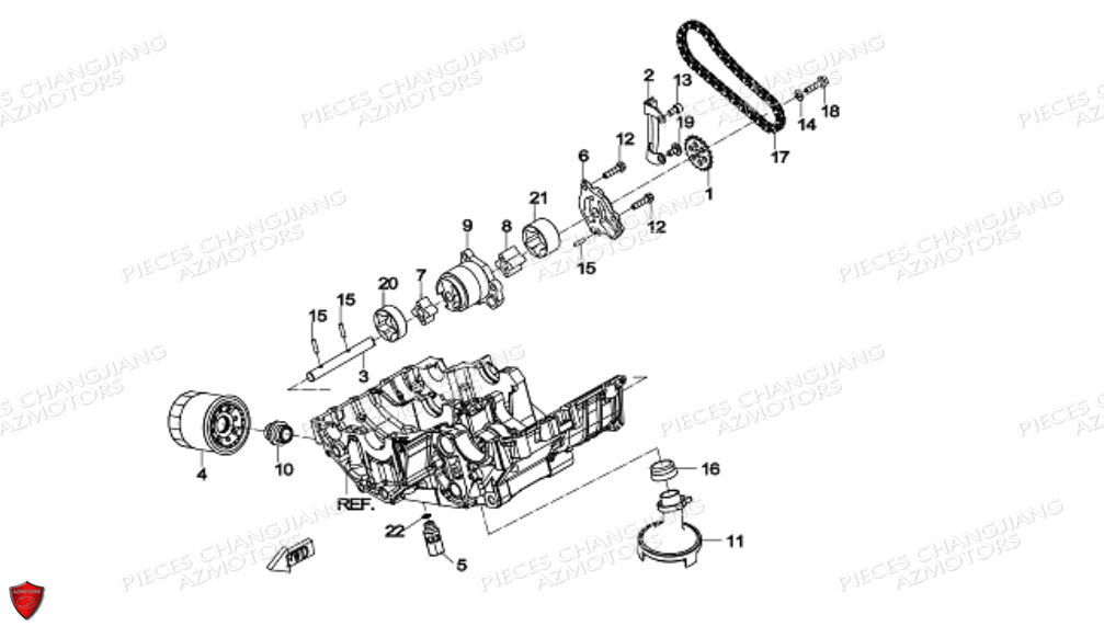 FILTRE A HUILE CJ 650 EUIV-EUV CHANGJIANG pour POMPE A HUILE de DYNASTY CJ 650 E5