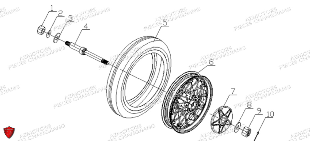 Roue Du Panier CHANGJIANG Pieces SIDE-CAR CHANGJIANG CJ 650 DYNASTY EURO5