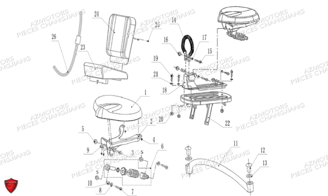 Sellerie Cj650 CHANGJIANG Pieces SIDE-CAR CHANGJIANG CJ 650 DYNASTY EURO5