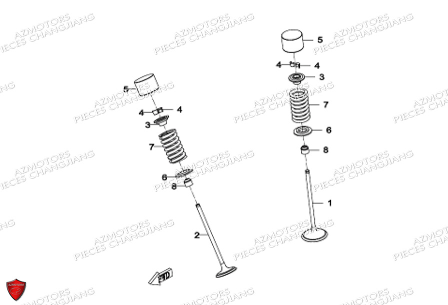 Soupape Cj650 CHANGJIANG Pieces SIDE-CAR CHANGJIANG CJ 650 DYNASTY EURO5