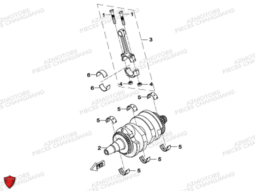 Vilebrequin CHANGJIANG Pieces SIDE-CAR CHANGJIANG CJ 650 DYNASTY EURO5