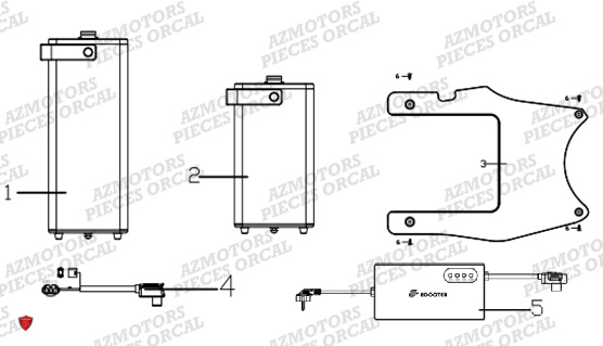 Batteries ORCAL Pieces Orcal scooter ECOOTER E2 CARGO 3KW