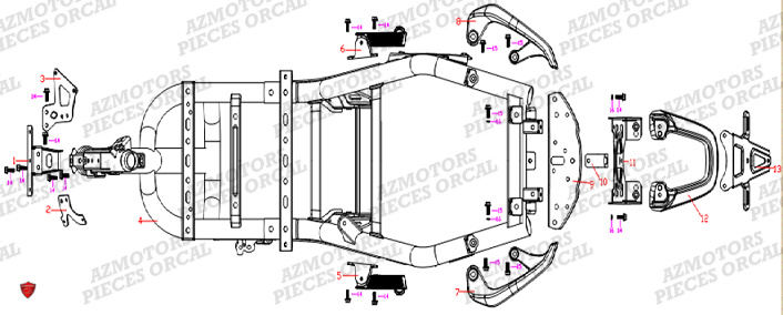 Cadre ORCAL Pieces Orcal scooter ECOOTER E2 CARGO 3KW