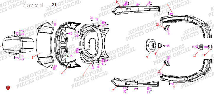 CARENAGES ORCAL E COOTER E2 CARGO 3KW