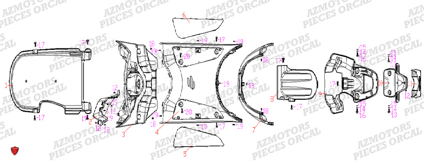 Carenages Plancher ORCAL Pieces Orcal scooter ECOOTER E2 CARGO 3KW