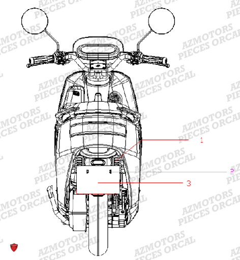 Catadiopte Arriere ORCAL Pieces Orcal scooter ECOOTER E2 CARGO 3KW