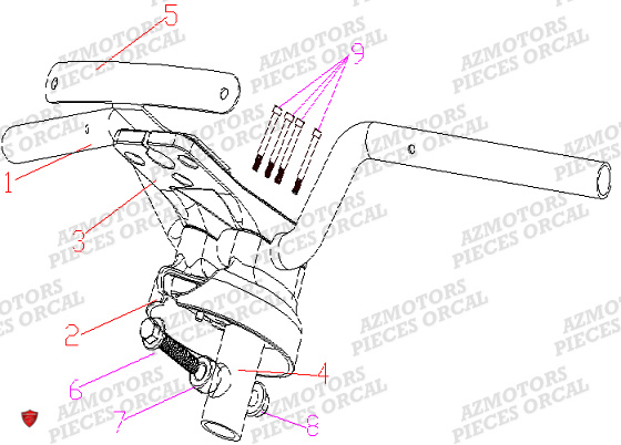 Guidon ORCAL Pieces Orcal scooter ECOOTER E2 CARGO 3KW