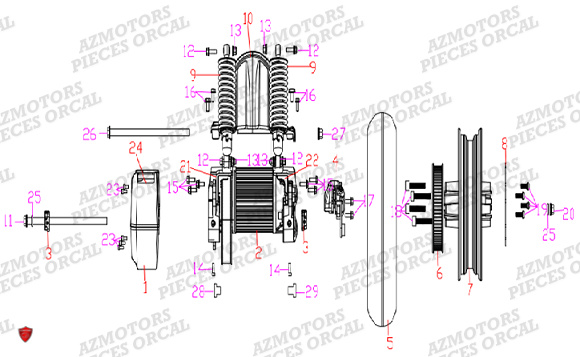 MOTEUR ET TRAIN ARRIERE ORCAL E COOTER E2 CARGO 4KW