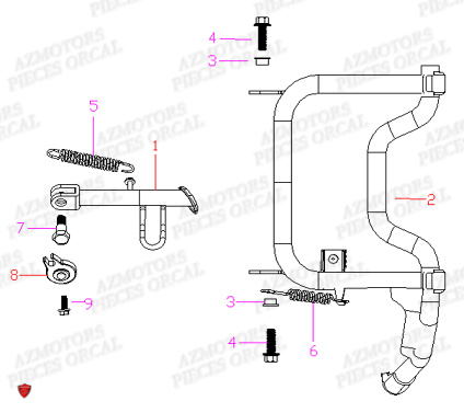 Bequilles ORCAL Pieces Orcal scooter ECOOTER E2 MAX 3KW