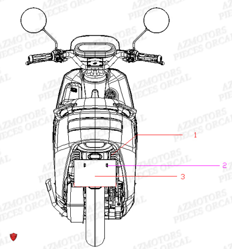 Catadioptre ORCAL Pieces Orcal scooter ECOOTER E2 MAX 3KW