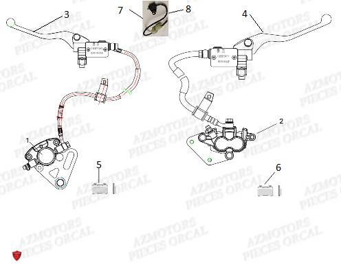 Systeme De Frein ORCAL Pieces Orcal scooter ECOOTER E2 MAX 3KW