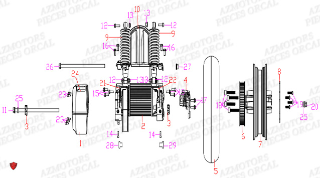 Train Arriere ORCAL Pieces Orcal scooter ECOOTER E2 MAX 3KW