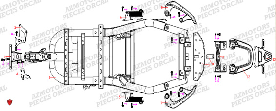 Cadre ORCAL Pieces Orcal scooter ECOOTER E2 MAX 4KW