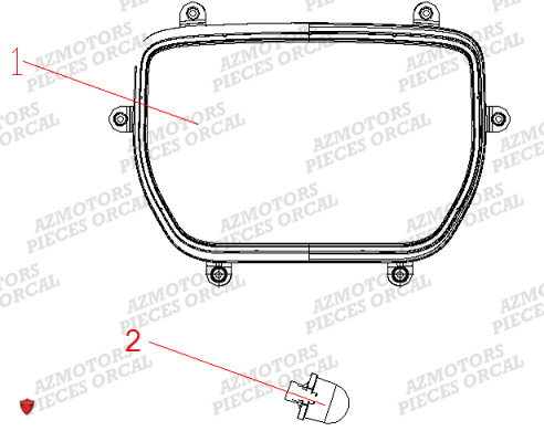 Eclairage Arriere ORCAL Pieces Orcal scooter ECOOTER ETOWN 2 (20 & 28Ah)