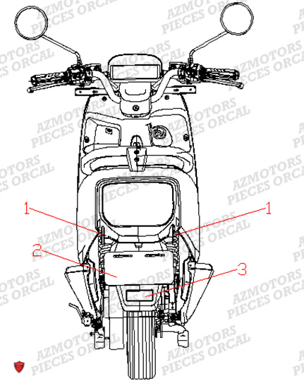 Reflecteurs ORCAL Pieces Orcal scooter ECOOTER ETOWN 2 (20 & 28Ah)