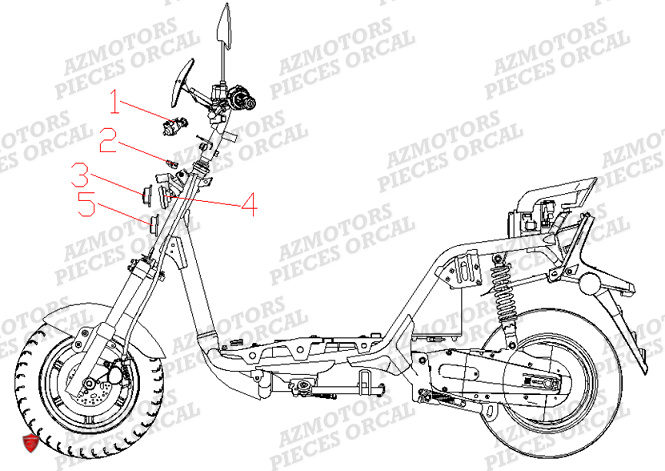 Serrures ORCAL Pieces Orcal scooter ECOOTER ETOWN 2 (20 & 28Ah)