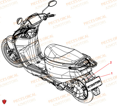 Reflecteur Arriere ORCAL Pieces Orcal scooter ECOOTER E3 3Kw