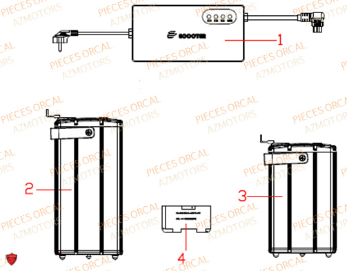 Systeme Electrique 2 ORCAL Pieces Orcal scooter ECOOTER E3 3Kw