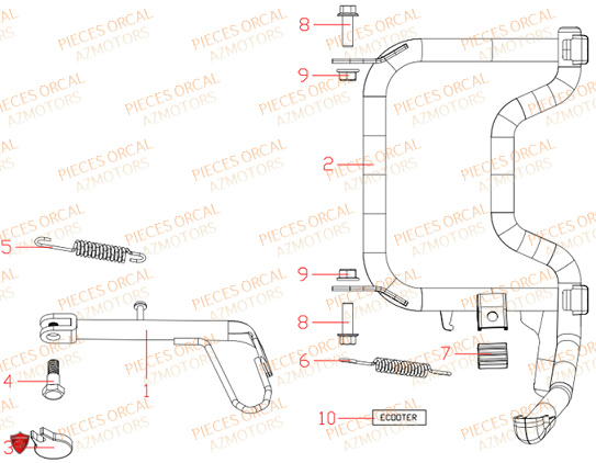 Bequilles ORCAL Pieces Orcal scooter ECOOTER E3-R 7Kw