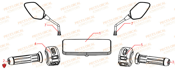 Commandes Retros ORCAL Pieces Orcal scooter ECOOTER E3-R 7Kw