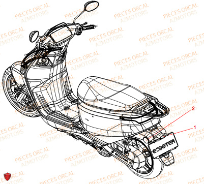 REFLECTEUR ARRIERE ORCAL ECOOTER E3 7KW