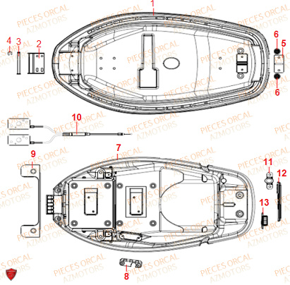 Selle ORCAL Pieces Orcal scooter ECOOTER E3-R 7Kw