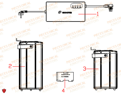 Systeme Electrique 2 ORCAL Pieces Orcal scooter ECOOTER E3-R 7Kw