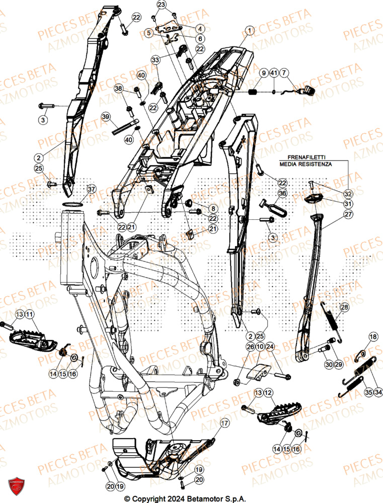 Accessoires Du Chassis BETA Pieces BETA ENDURO RR 300 2T X-PRO - (2025)