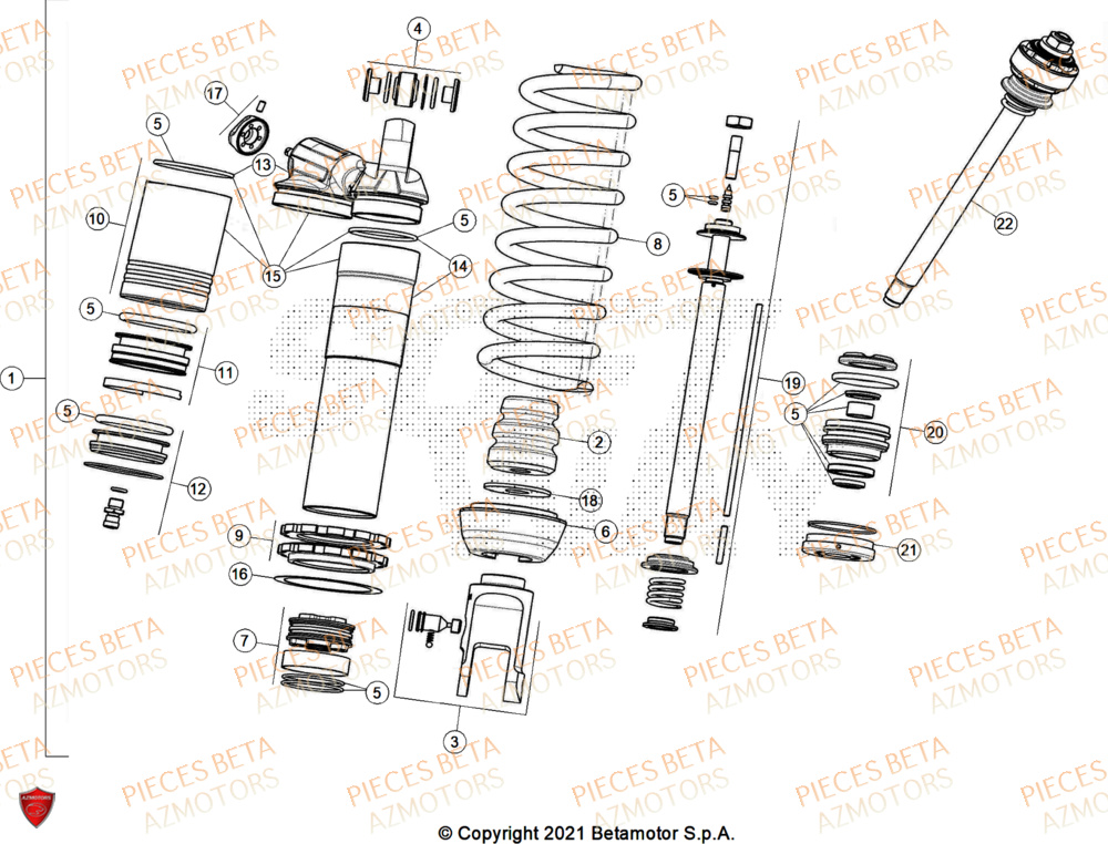 Amortisseur BETA Pieces BETA ENDURO RR 300 2T X-PRO - (2025)