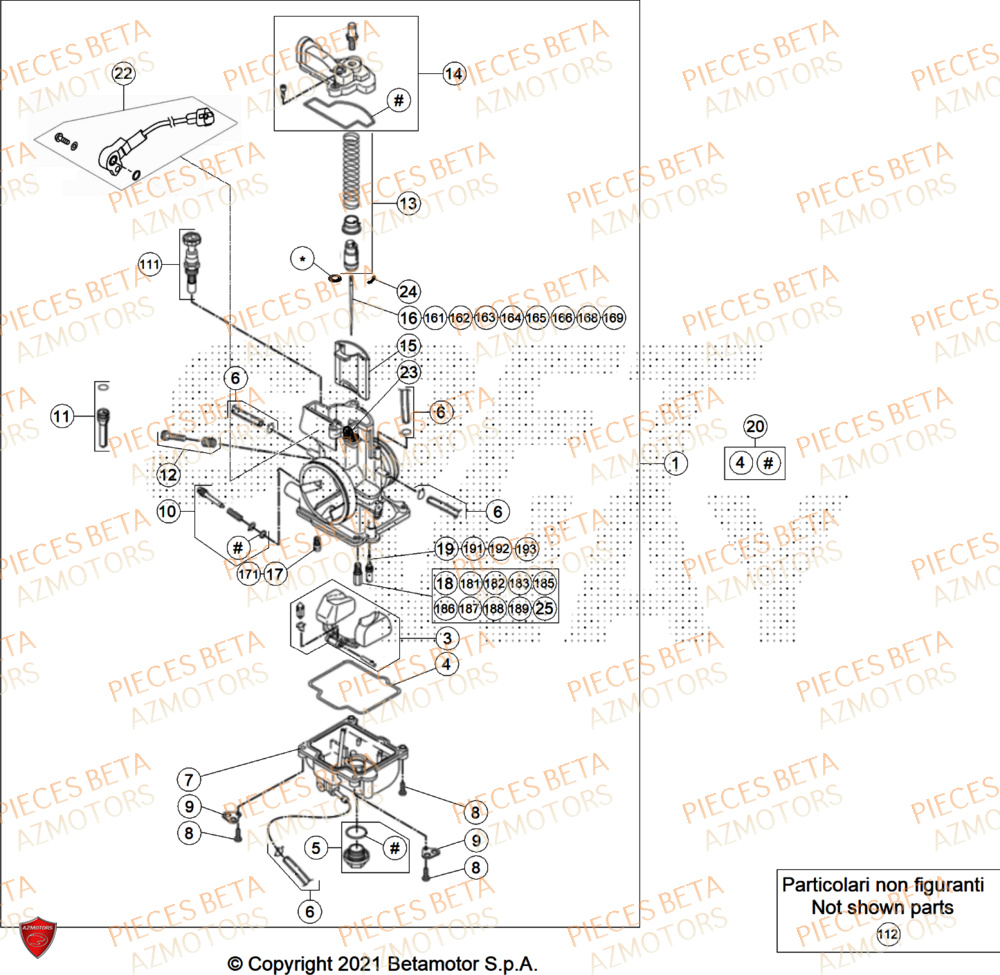 Carburateur BETA Pieces BETA ENDURO RR 300 2T X-PRO - (2025)