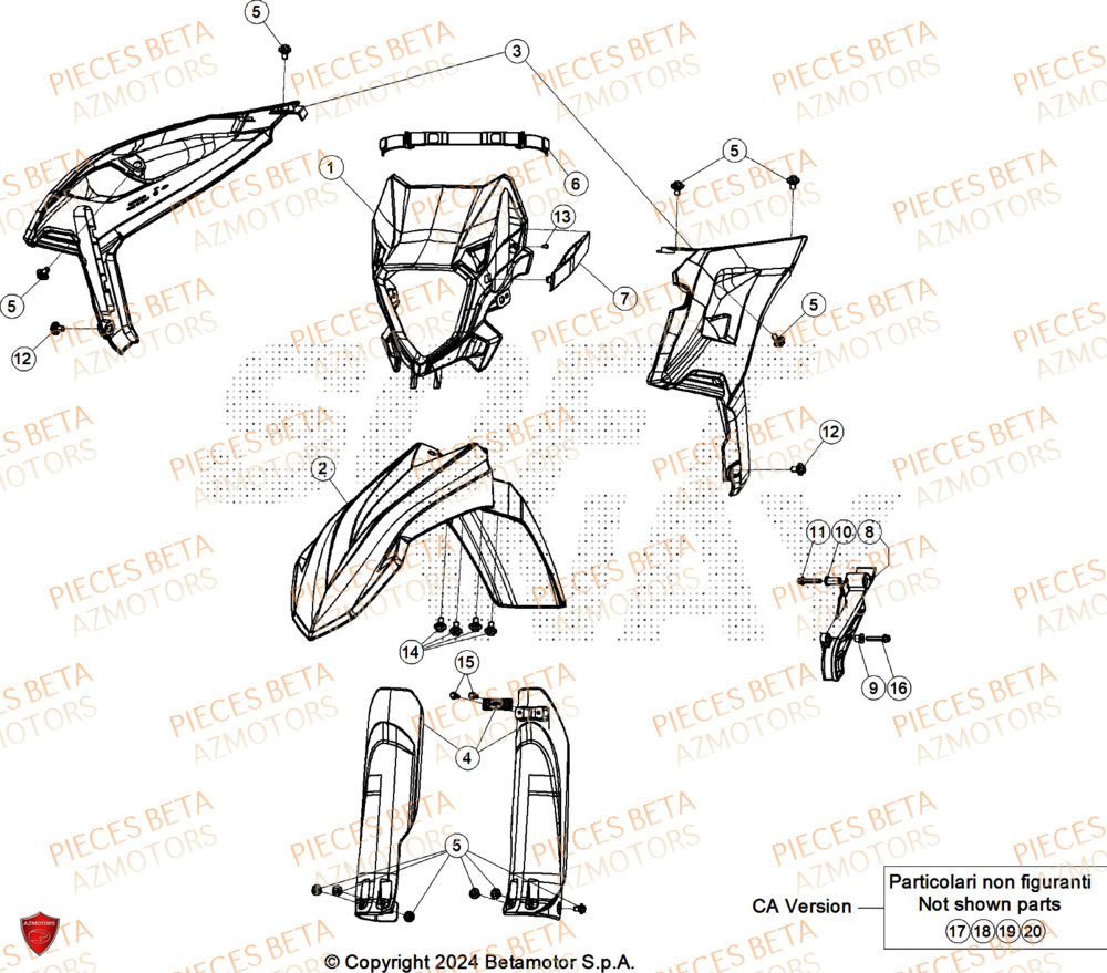 Carenages Avant BETA Pieces BETA ENDURO RR 300 2T X-PRO - (2025)