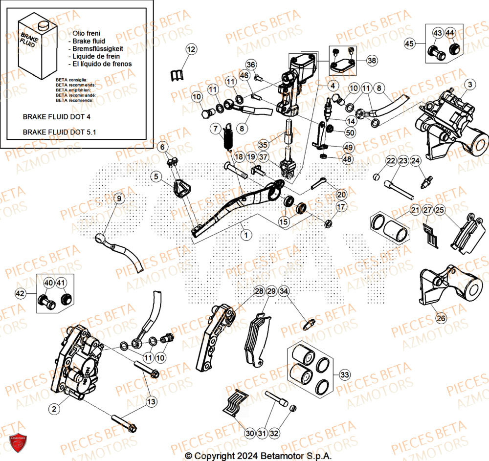 Freins BETA Pieces BETA ENDURO RR 300 2T X-PRO - (2025)