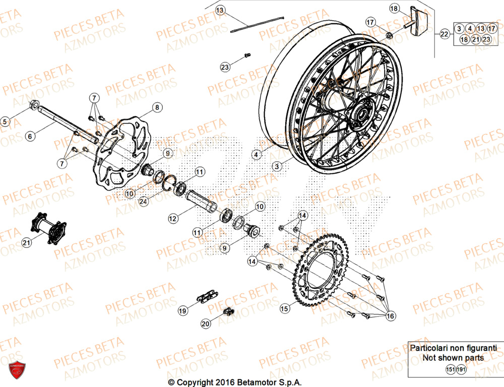 Roue Arriere BETA Pieces BETA ENDURO RR 300 2T X-PRO - (2025)