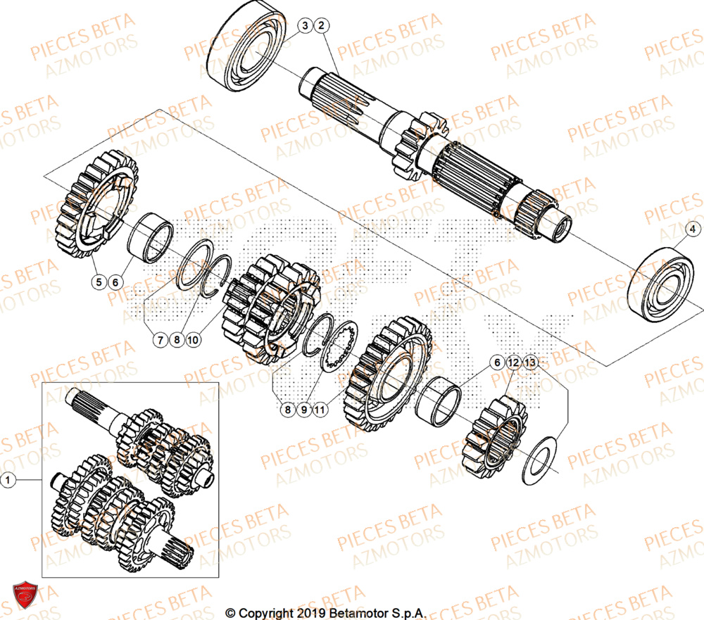 Transmission BETA Pieces BETA ENDURO RR 300 2T X-PRO - (2025)