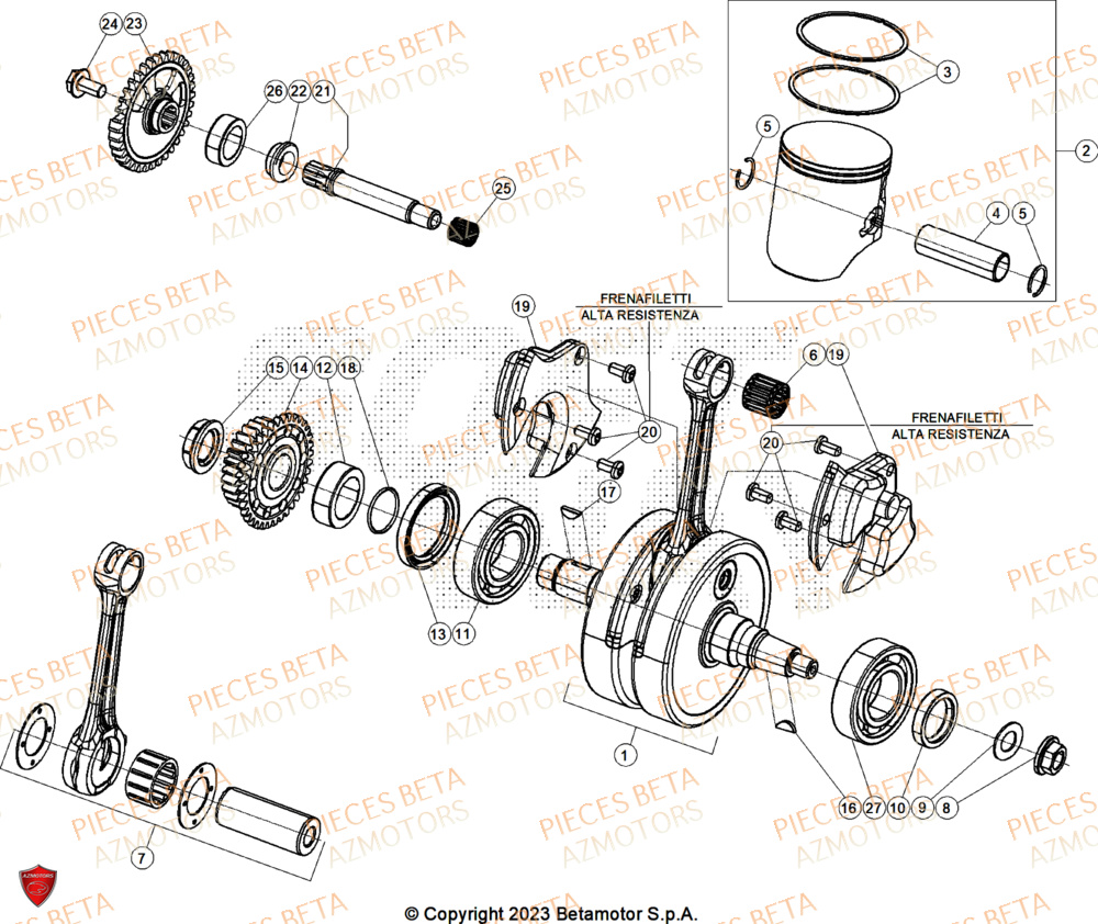 Vilebrequin BETA Pieces BETA ENDURO RR 300 2T X-PRO - (2025)