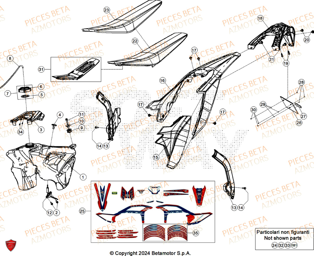 Carenages Arriere BETA Pieces BETA ENDURO RR 350 4T RACE/EURO 5+ - (2025)
