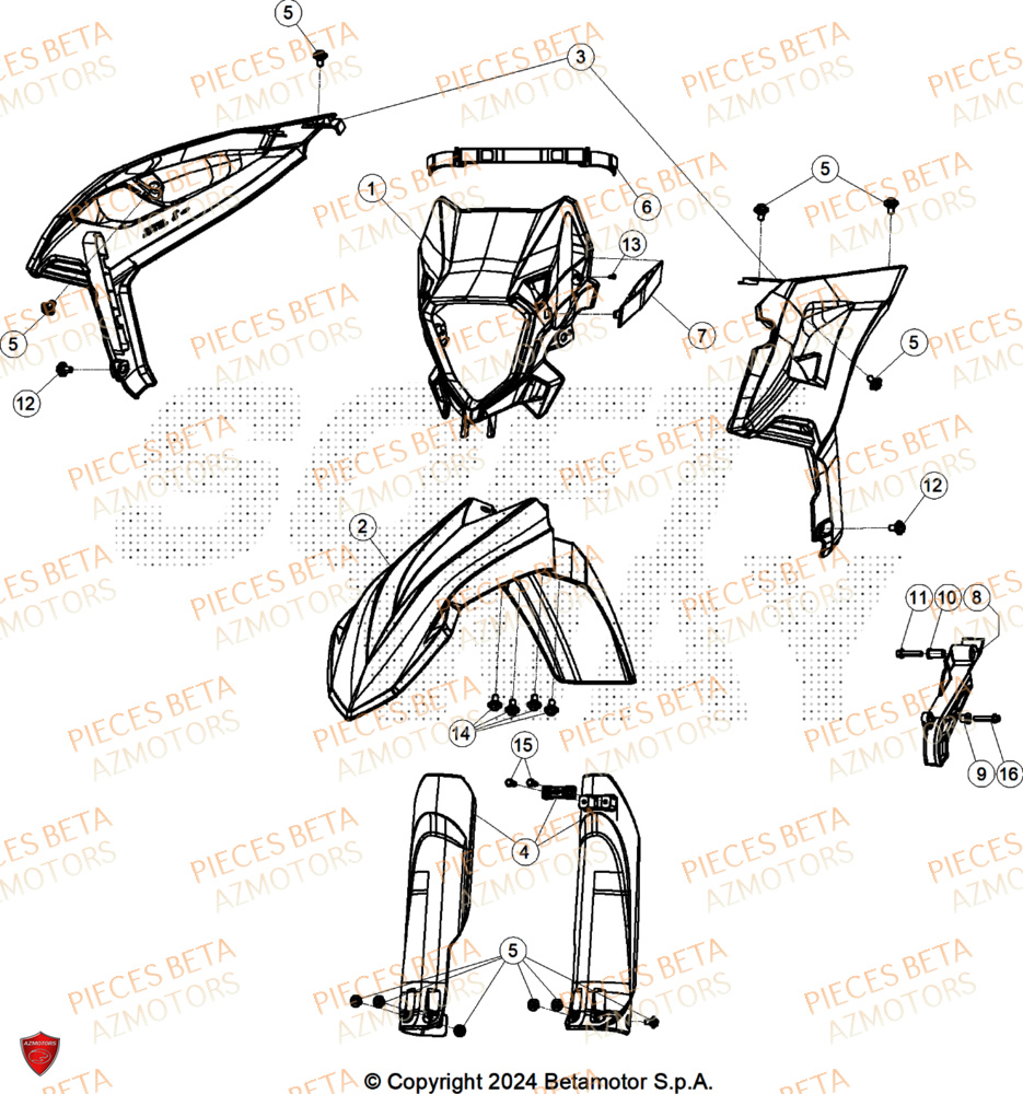 Carenages Avant BETA Pieces BETA ENDURO RR 350 4T RACE/EURO 5+ - (2025)
