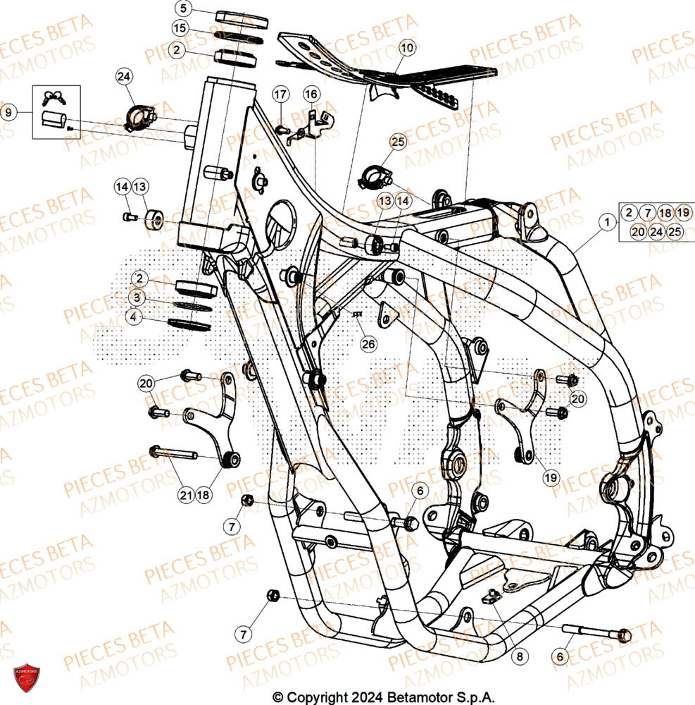 Chassis BETA Pieces BETA ENDURO RR 350 4T RACE/EURO 5+ - (2025)
