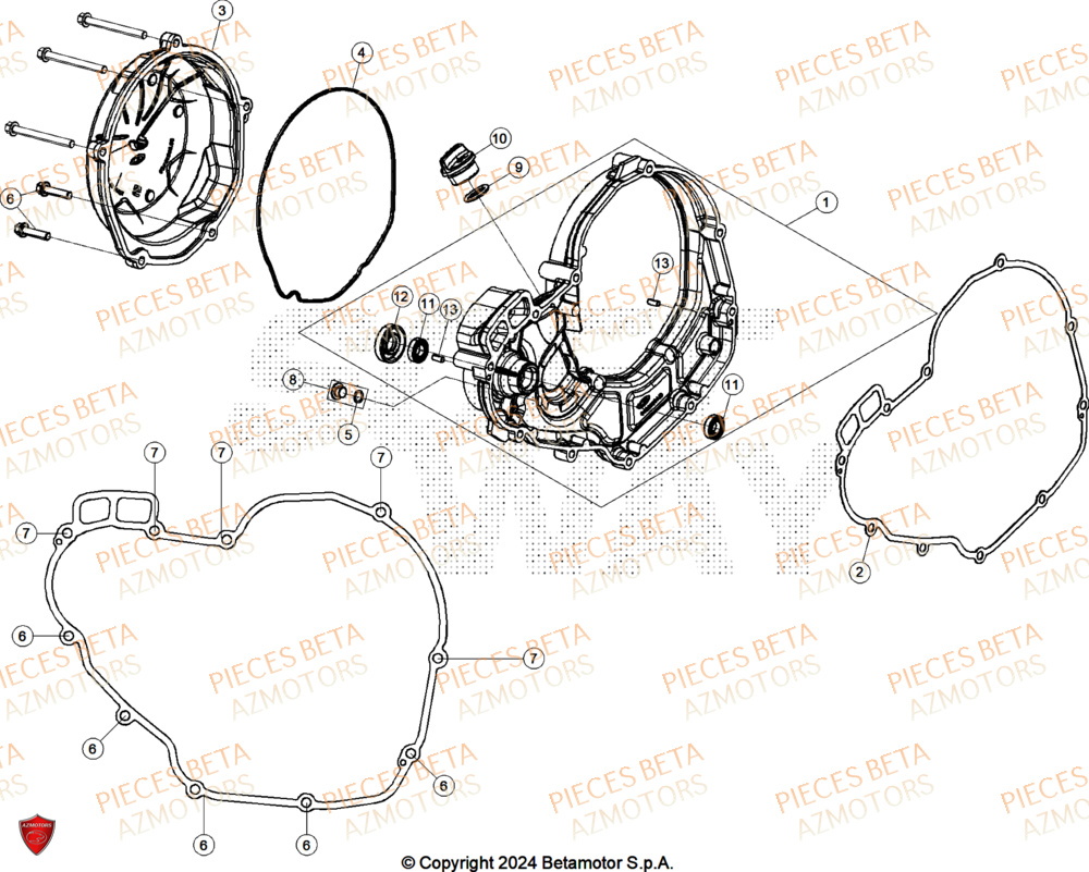 Couvercle Embrayage BETA Pieces BETA ENDURO RR 350 4T RACE/EURO 5+ - (2025)
