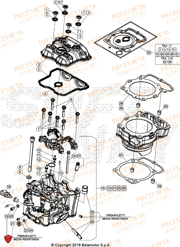 Cylindre BETA Pieces BETA ENDURO RR 350 4T RACE/EURO 5+ - (2025)
