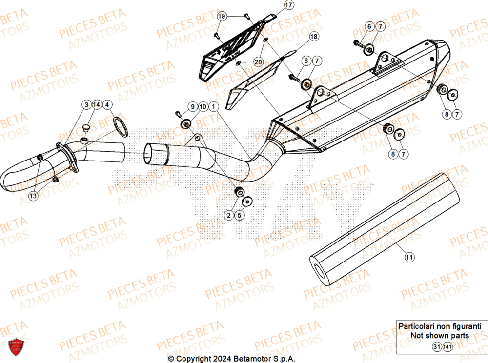 Echappement BETA Pieces BETA ENDURO RR 350 4T RACE/EURO 5+ - (2025)
