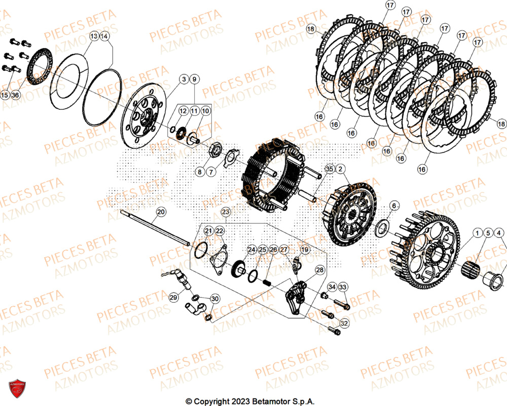 Embrayage BETA Pieces BETA ENDURO RR 350 4T RACE/EURO 5+ - (2025)
