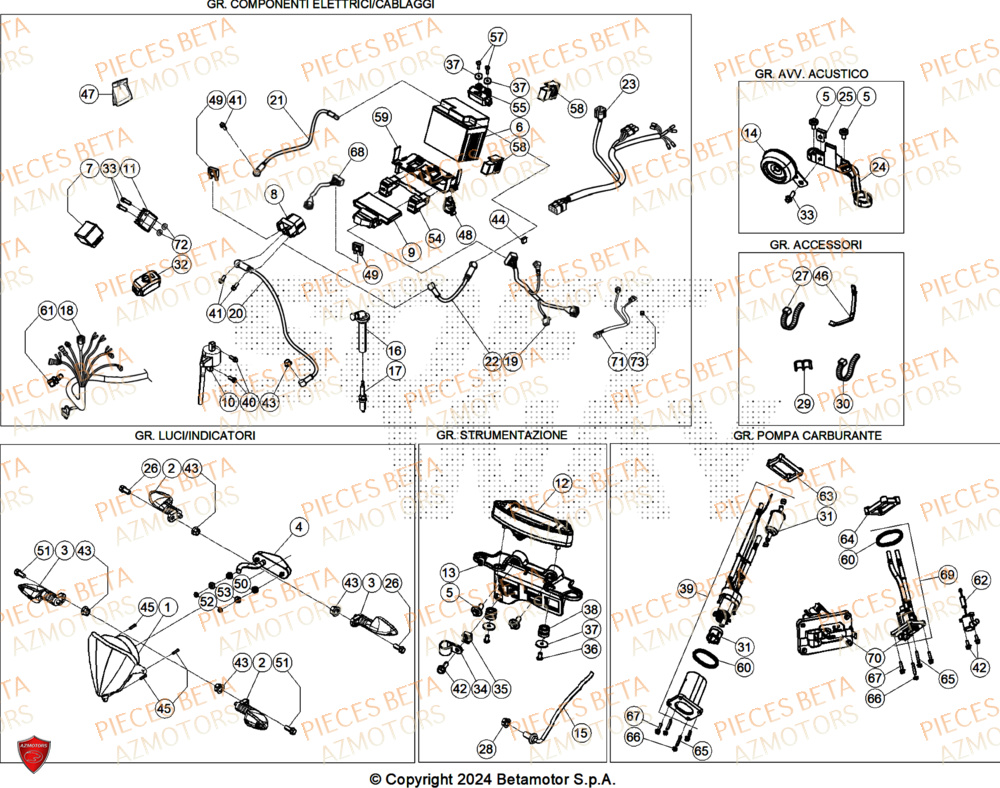 Equipement Electrique BETA Pieces BETA ENDURO RR 350 4T RACE/EURO 5+ - (2025)
