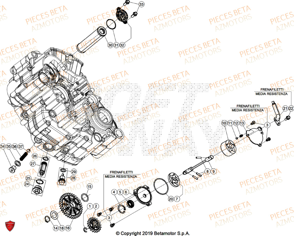 Pompe A Huile BETA Pieces BETA ENDURO RR 350 4T RACE/EURO 5+ - (2025)
