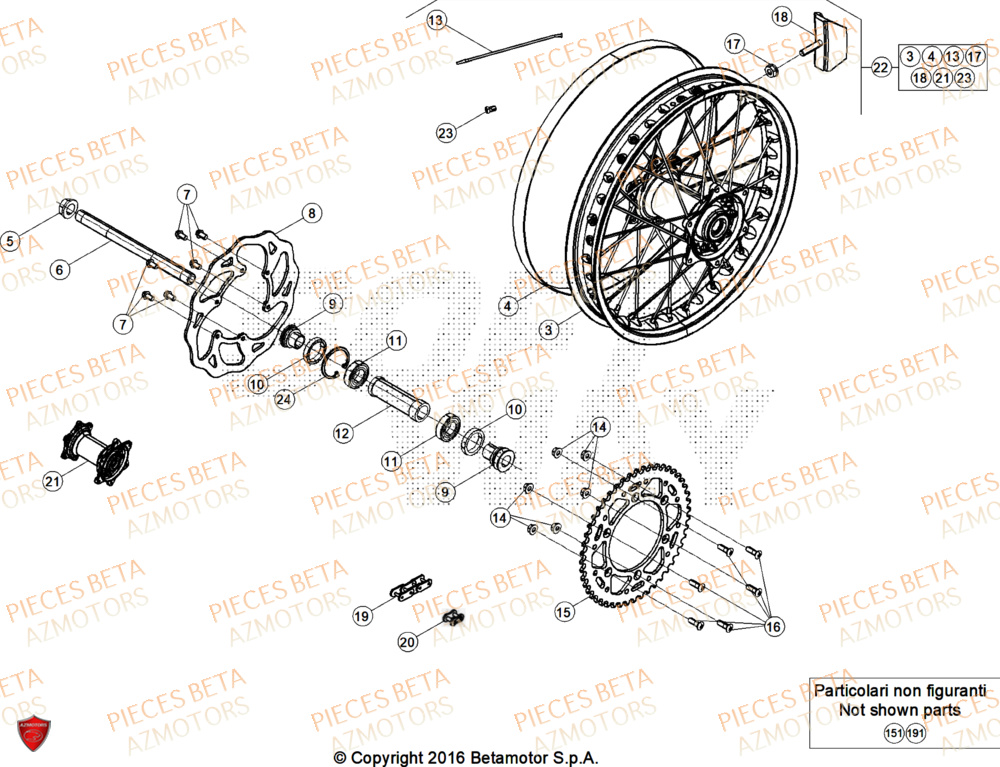 Roue Arriere BETA Pieces BETA ENDURO RR 350 4T RACE/EURO 5+ - (2025)
