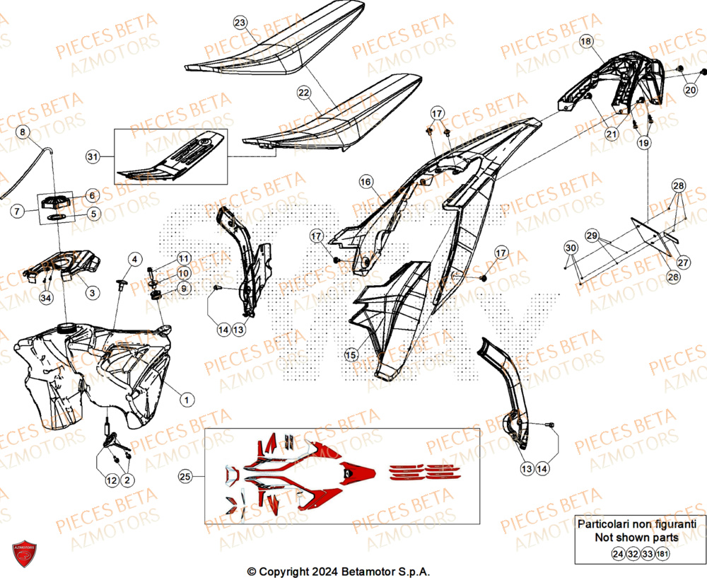 Carenages Arriere BETA Pieces BETA ENDURO RR 350 4T X-PRO/EURO5+ - (2025)