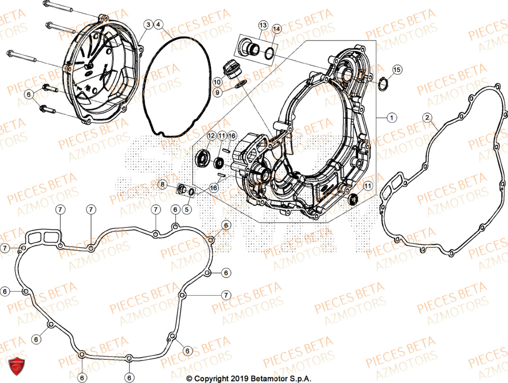 Couvercle Embrayage BETA Pieces BETA ENDURO RR 350 4T X-PRO/EURO5+ - (2025)