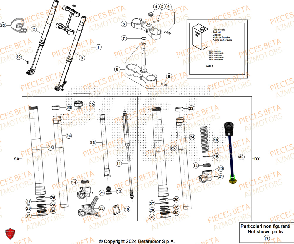 Fourche BETA Pieces BETA ENDURO RR 350 4T X-PRO/EURO5+ - (2025)