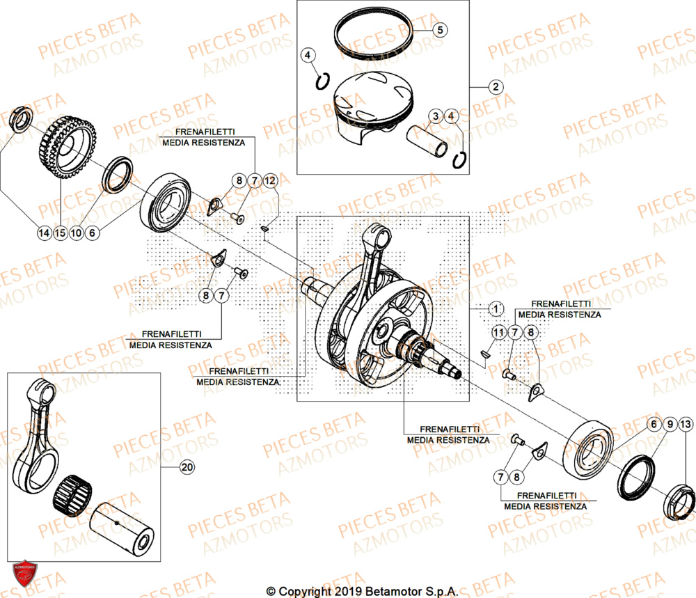 Vilebrequin BETA Pieces BETA ENDURO RR 390 4T RACE/EURO 5+ - (2025)
